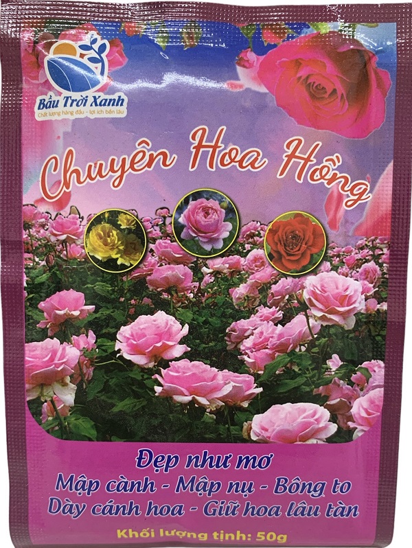 Phân Bón Chuyên Hoa Hồng - gói 50 Gr - Đẹp Hoa - Mập Cành Nụ - Bông to dày Cánh - Giữ Hoa Lâu Tàn