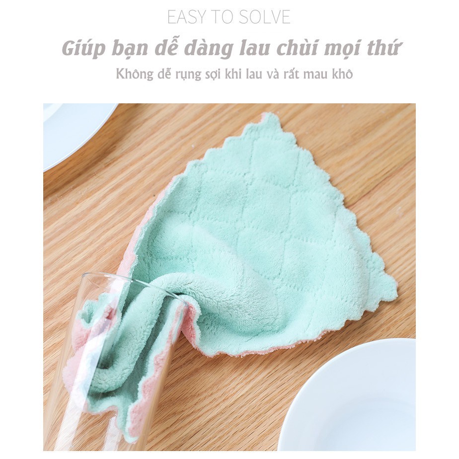 Lố 20 Cái Khăn lau bếp đa năng siêu thấm combo 2 mặt dày dặn