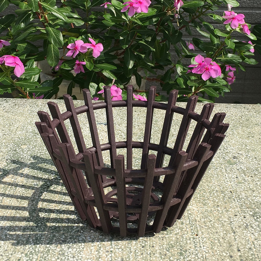 Bộ 10 chậu trồng lan giả gỗ màu nâu đường kính 19cm