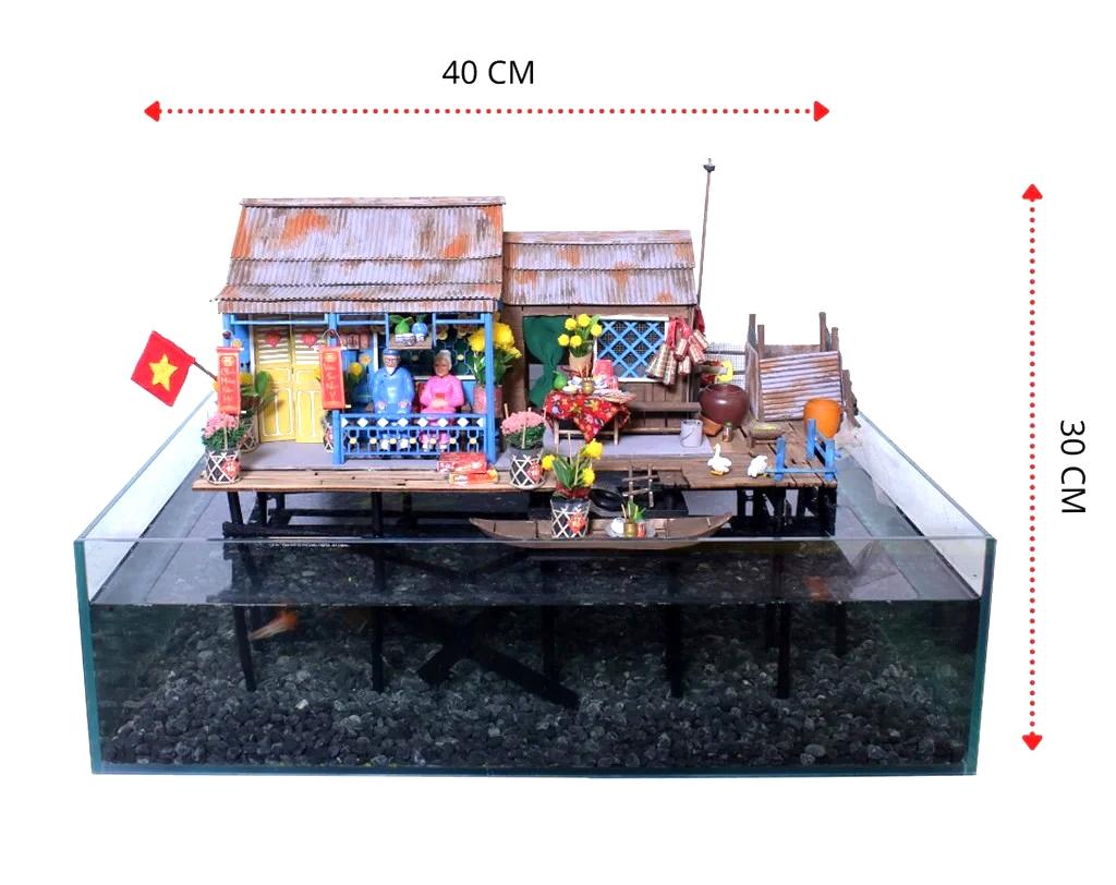 Đồ Chơi Mô Hình DIY Xóm Nhà Sàn Tết Miền Tây - Thế Giới Tí Hon NS08