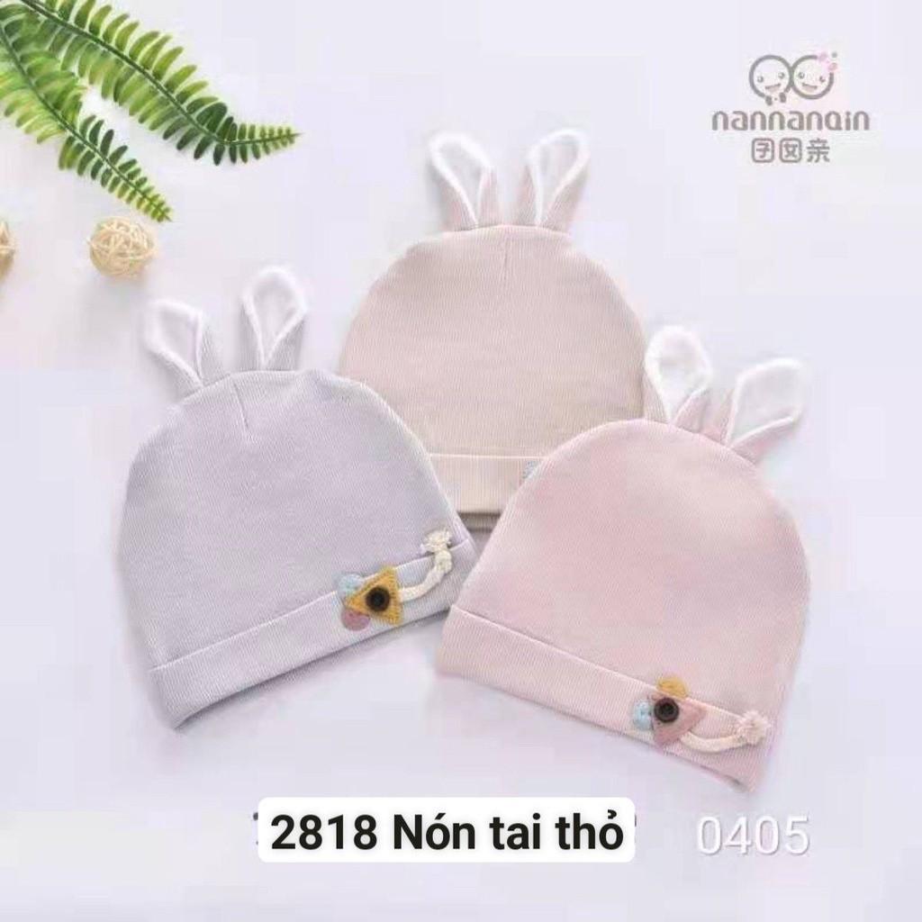 Nón em bé kiểu tai thỏ , chất liệu cotton 100% , thương hiệu Aiueo Nhật Bản