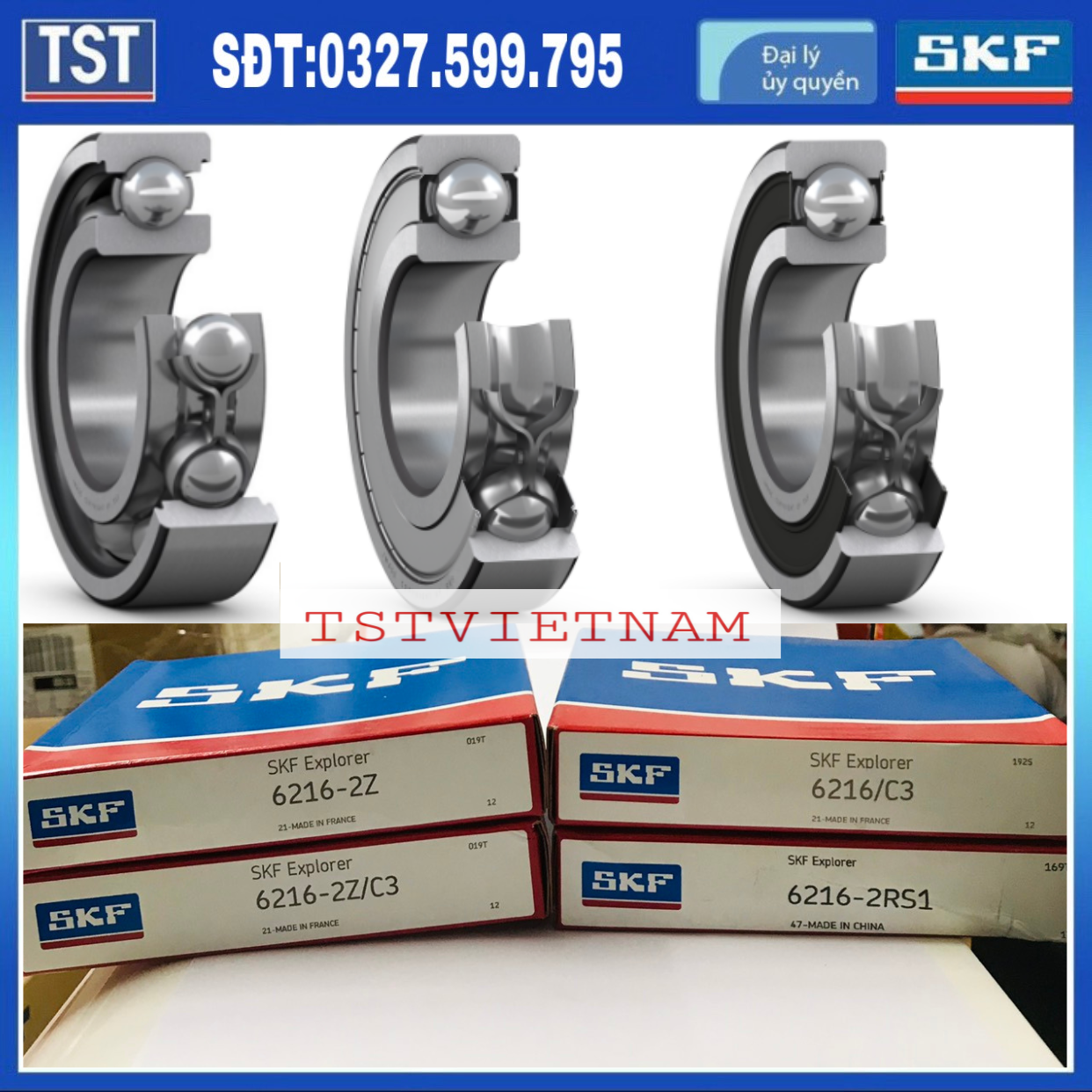 Vòng bi bạc đạn SKF 6216-2Z/C3