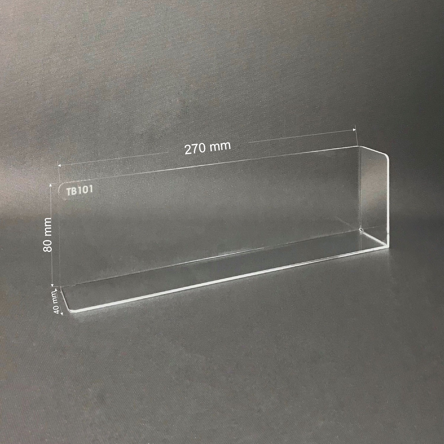 Kệ mica chữ L Enter TB101 270x40x80mm mica dày 2mm