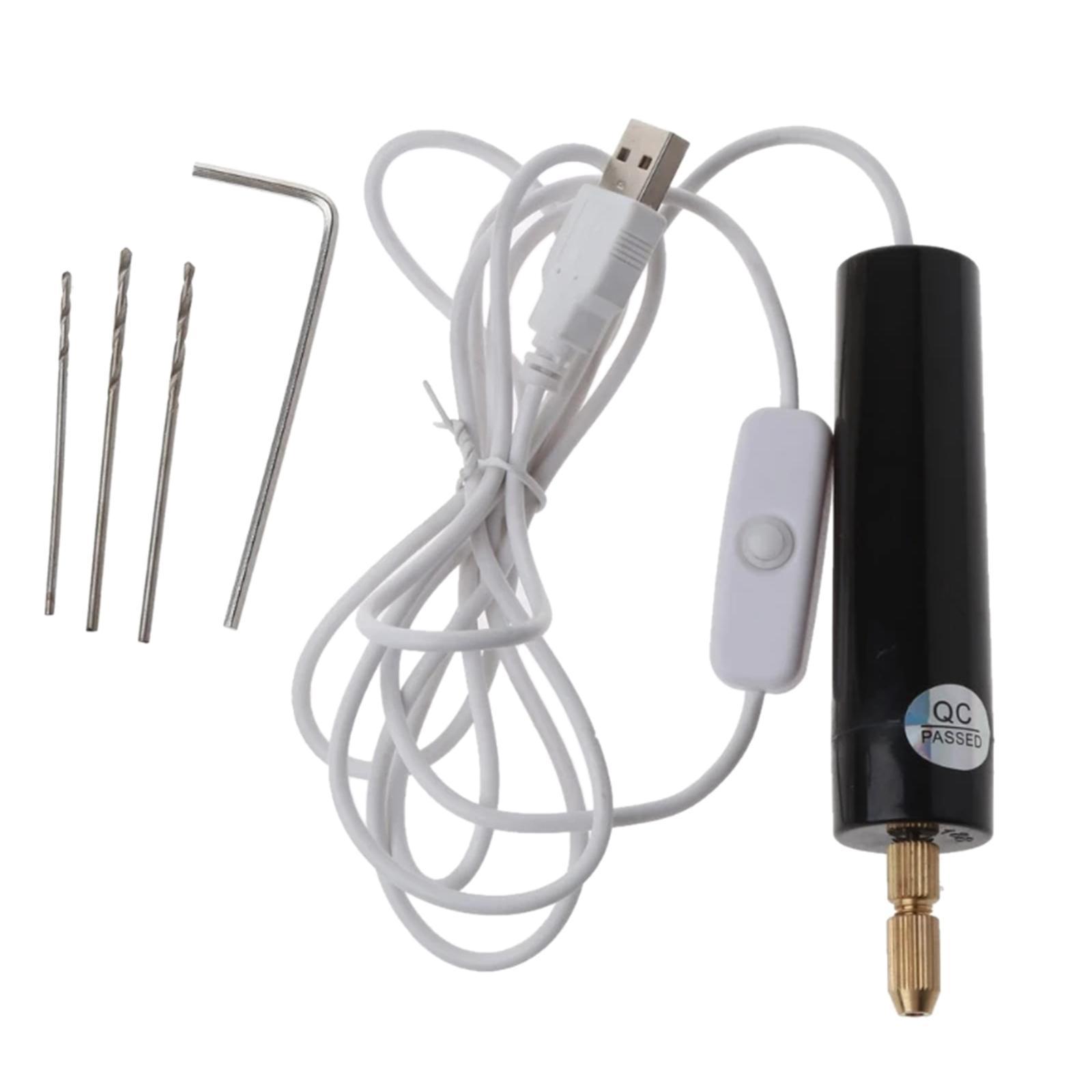 Mini Hand Drill for Art and Craft,Mini Electric Drill Set 0.8-1.2 mm Pin Vise Hand Drill with Drill Bits and Wrench DIY Jewelry Pendant Crafts Making