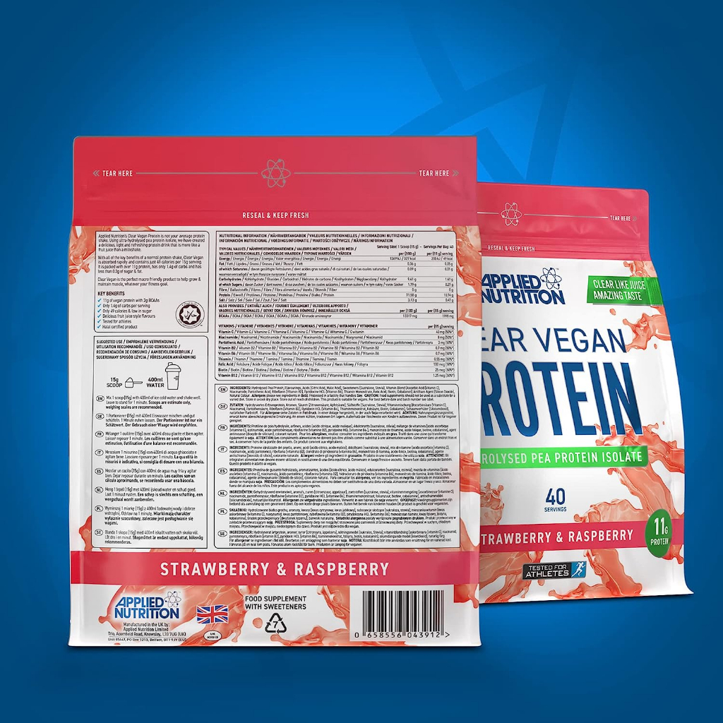 Clear Whey Protein Hyrolyzed Isolate Applied Nutrition - Hỗ Trợ Tăng Cơ Hấp Thu Nhanh Vị Trái Cây