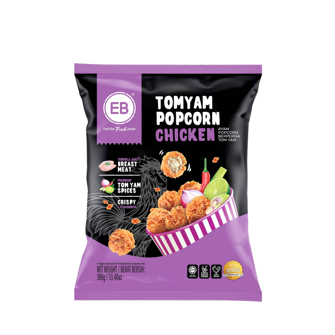 Gà popcorn vị Tomyam EB 380g Malaysia - TomYam Popcorn Chicken EB 380g - Nhập khẩu Malaysia