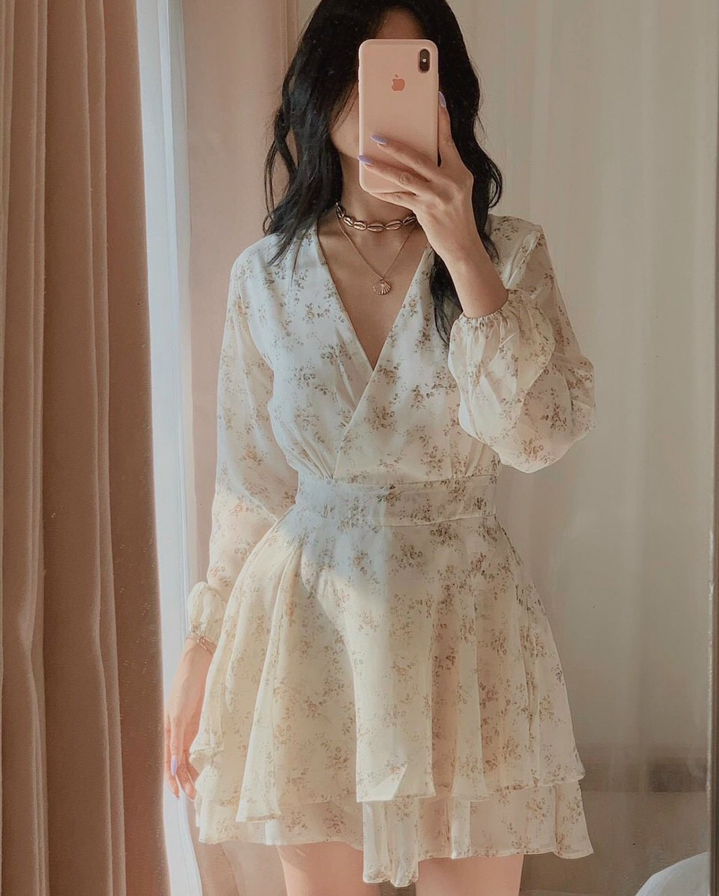 ĐẦM HOA ĐẮP CHÉO BO EO M.O.N Boutique