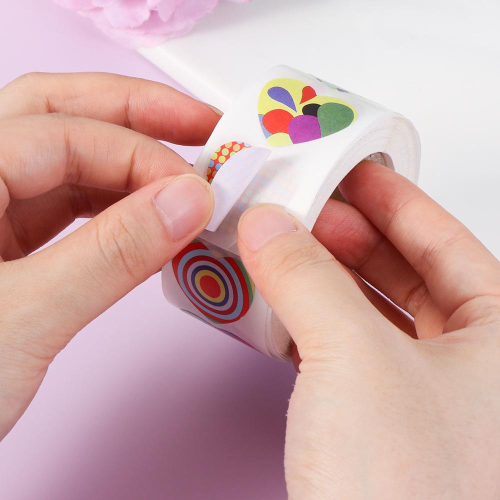 Cuộn 500 Miếng Dán Hình Trái Tim Dễ Thương Trang Trí Tiệc Cưới