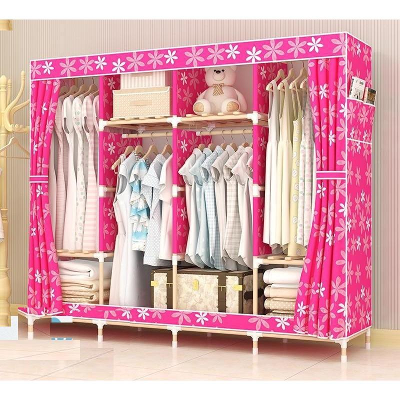 Tủ vải khung Gỗ 4 buồng cực lớn 170*170*45