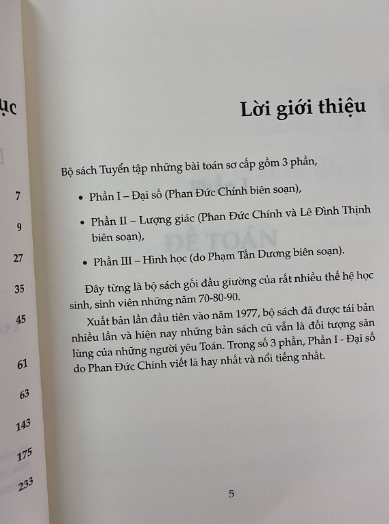 Sách - Tuyển tập những bài toán sơ cấp đại số Tập 3