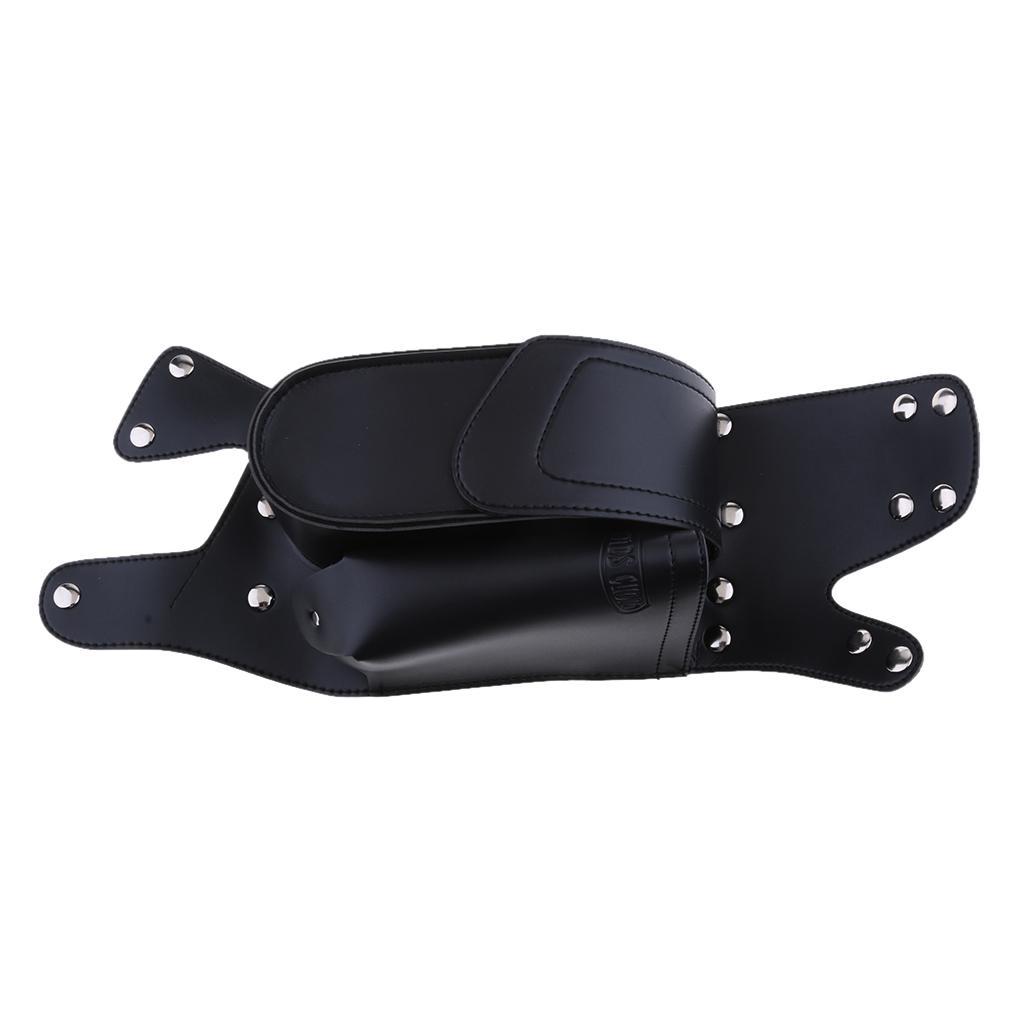 Black PU Leather Right Side Saddlebag Water Bottle Holder Fit for Harley