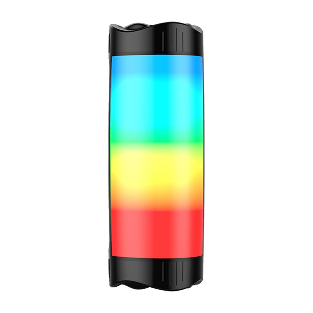 Loa tương thích Bluetooth di động Cột không dây Cột không dây Loa USB không thấm nước hỗ trợ AUX TF SubwoDofer LED màu: Đen