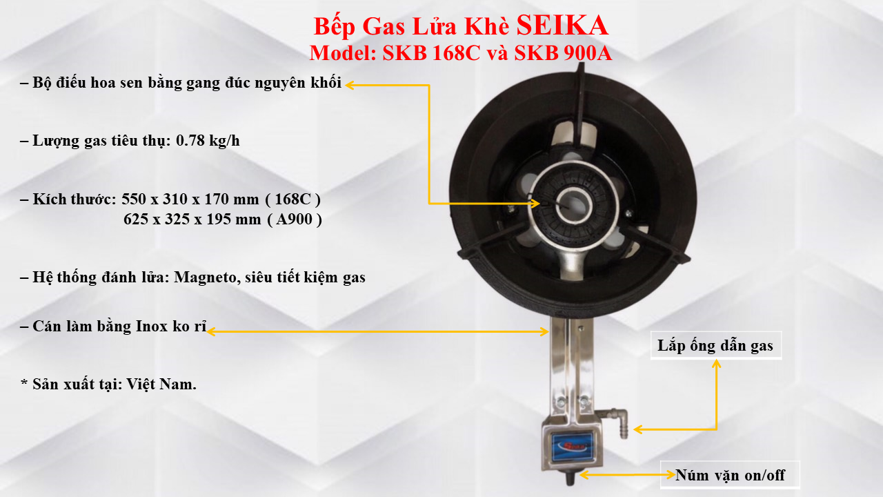 Bếp Gas Lửa Khè Seika SKB900A - Hàng Chính Hãng