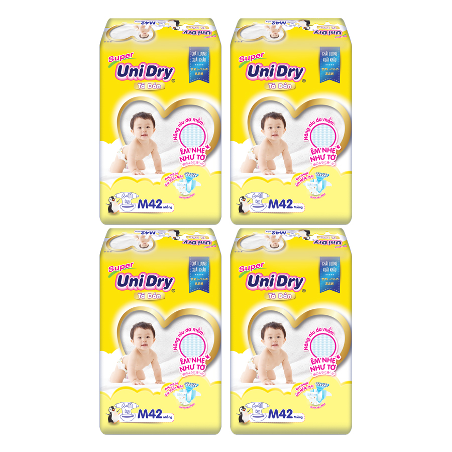 Combo 4 gói Tã Dán UniDry M42 (6-9kg)
