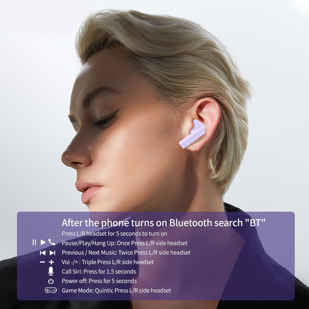 Tai Nghe Bluetooth Vinetteam TWS xMowi T2 Tai Nghe Không Dây Chơi Game Có Mic Dành Cho Android IOS Và Hệ Thống Windows Kiểu Dáng Cực Ngầu- Hàng Chính Hãng