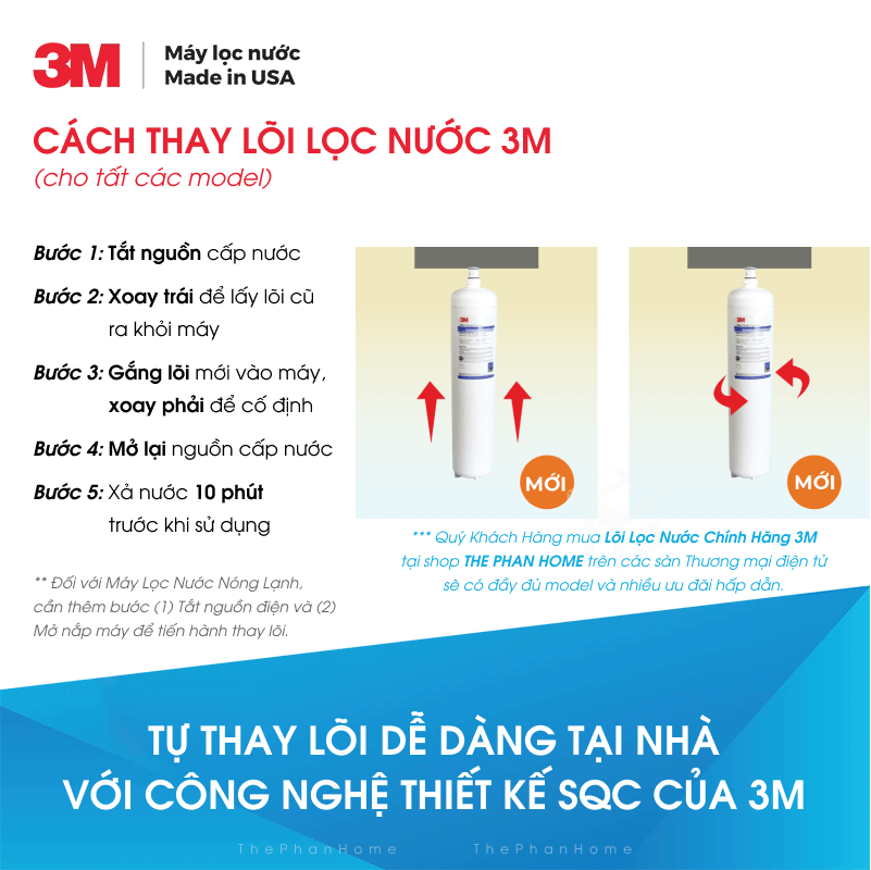 Lõi Lọc Nước 3M - Made in USA, Đủ Model Thay Thế Các Dòng Máy Lọc Nước 3M (AP110, AP2-C405-SG, HSF-IR-IS, HF20-MS, AP420, FF101, HF40-S, HF90, AP917HD-S, HCD-2, AP11T, EASY C-LC, BREW120-MS, FF100, DP190...) - Hàng Chính Hãng