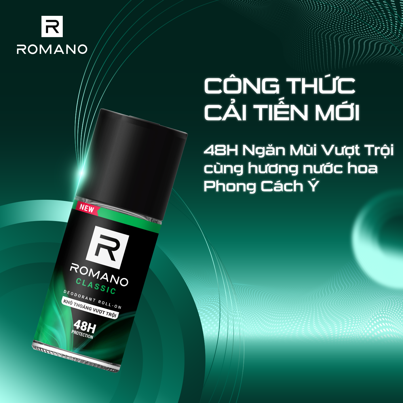 Combo 2 Lăn khử mùi Romano Classic kháng khuẩn & khô thoáng cả ngày 50ml*2