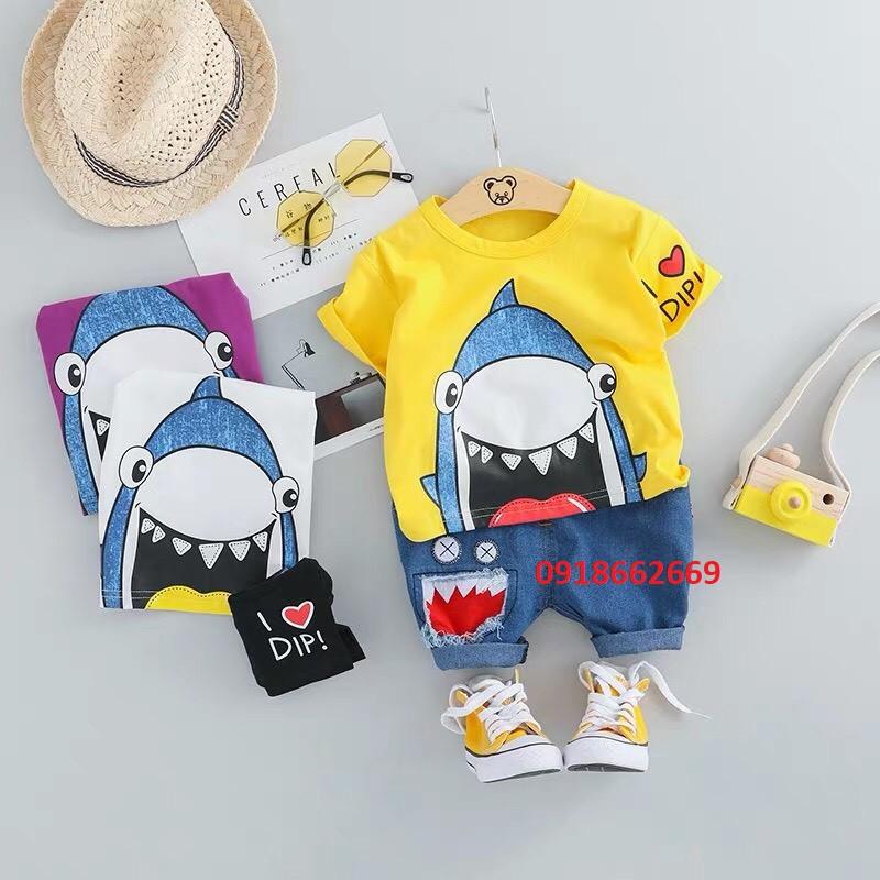 Quần áo bé trai bộ hè cotton 4c size 5-20kg