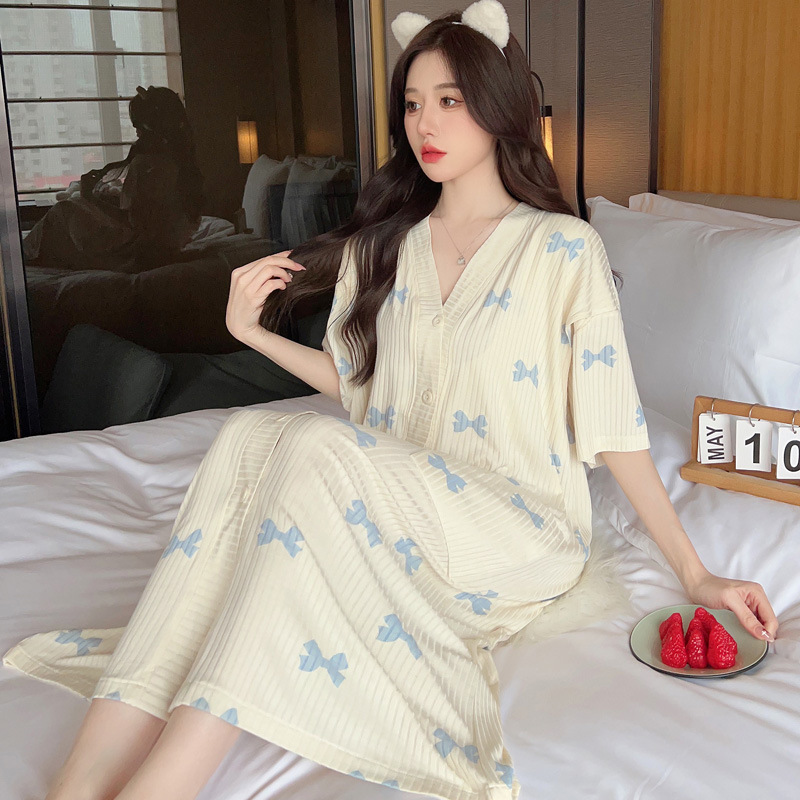 Váy Đầm Bầu Sau Sinh Có Khe Mở Cho Con Bú Chất Liệu Cotton