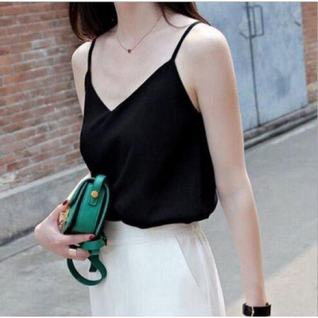 Áo 2 dây cổ tim nhiều màu