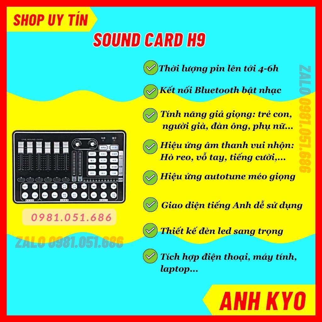 Trọn Bộ Mic Thu Âm SDRD-203 &amp; Sound Card H9 Blutooth Âm Thanh Chuẩn, Hỗ Trợ Lắp Đặt, Cam Kết Bảo Hành