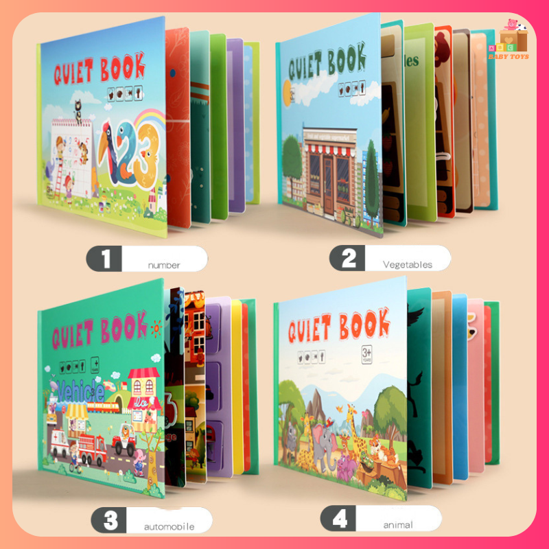 Đồ chơi cho bé học liệu Montessori QUIET BOOK bóc dán nhiều chủ đề