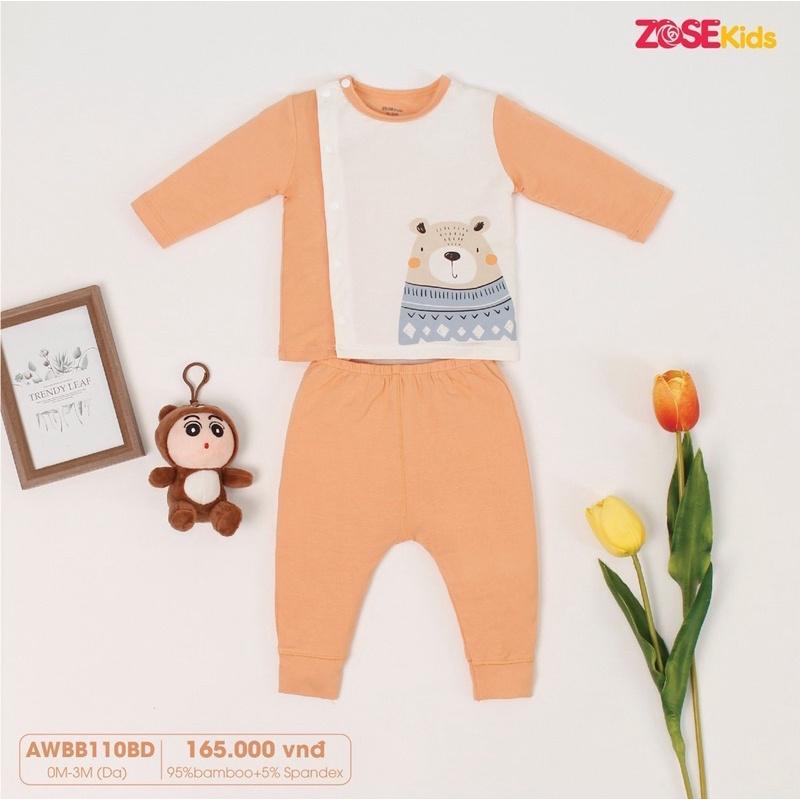 Bộ Zose kids sơ sinh sợi tre cài lệch ZoseKids