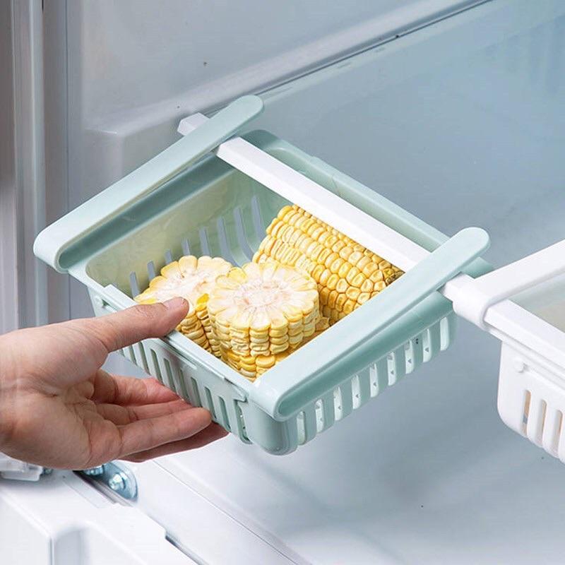 Khay nhựa đựng thực phẩm để ngăn tủ lạnh co giãn rút gọn - Khay gài tủ lạnh đa năng điều chỉnh kích thước thông minh