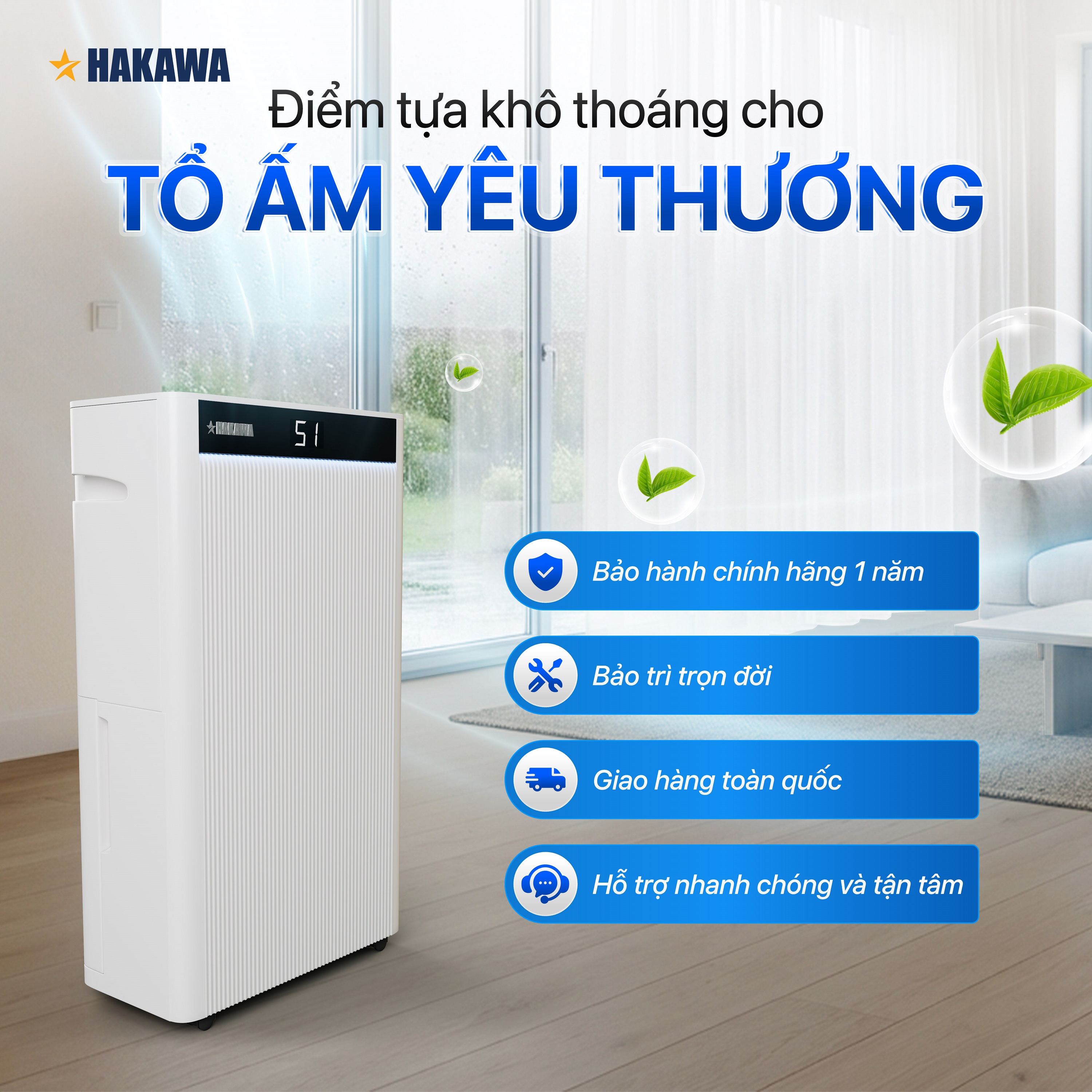 Máy hút ẩm Airdog Hakawa M320 Công Nghệ Khí Nén Dùng Cho Phòng 60m² Hàng Chính Hãng