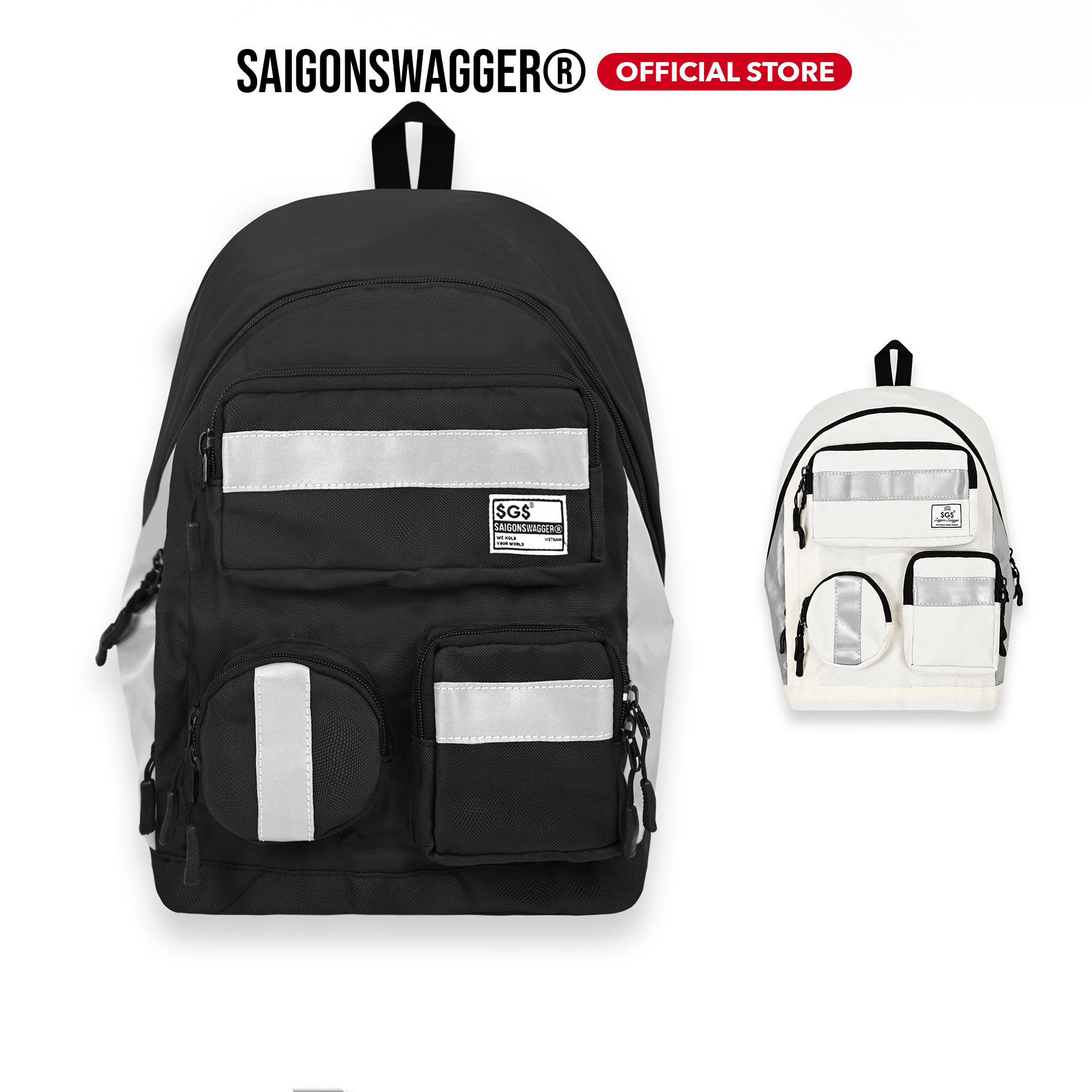 Balo Phản Quang SAIGON SWAGGER - SGS Reflective Backpack Ngăn Chống Sốc Lap 15inch