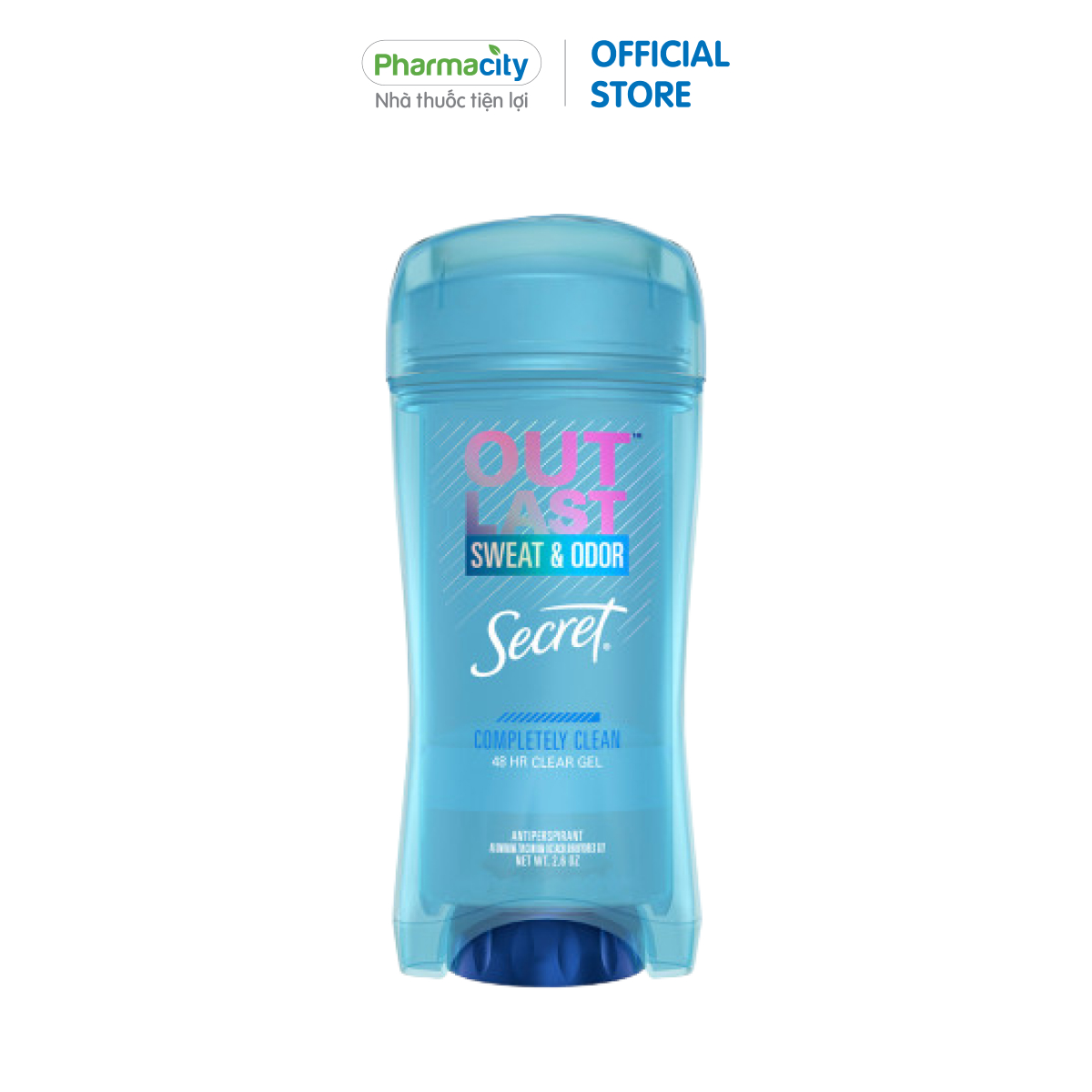 Gel khử mùi Secret Outlast Sweat &amp; Odor Completely Clean 48 Hr Clear Gel Anti-Perspirant (Tuýp 73g)