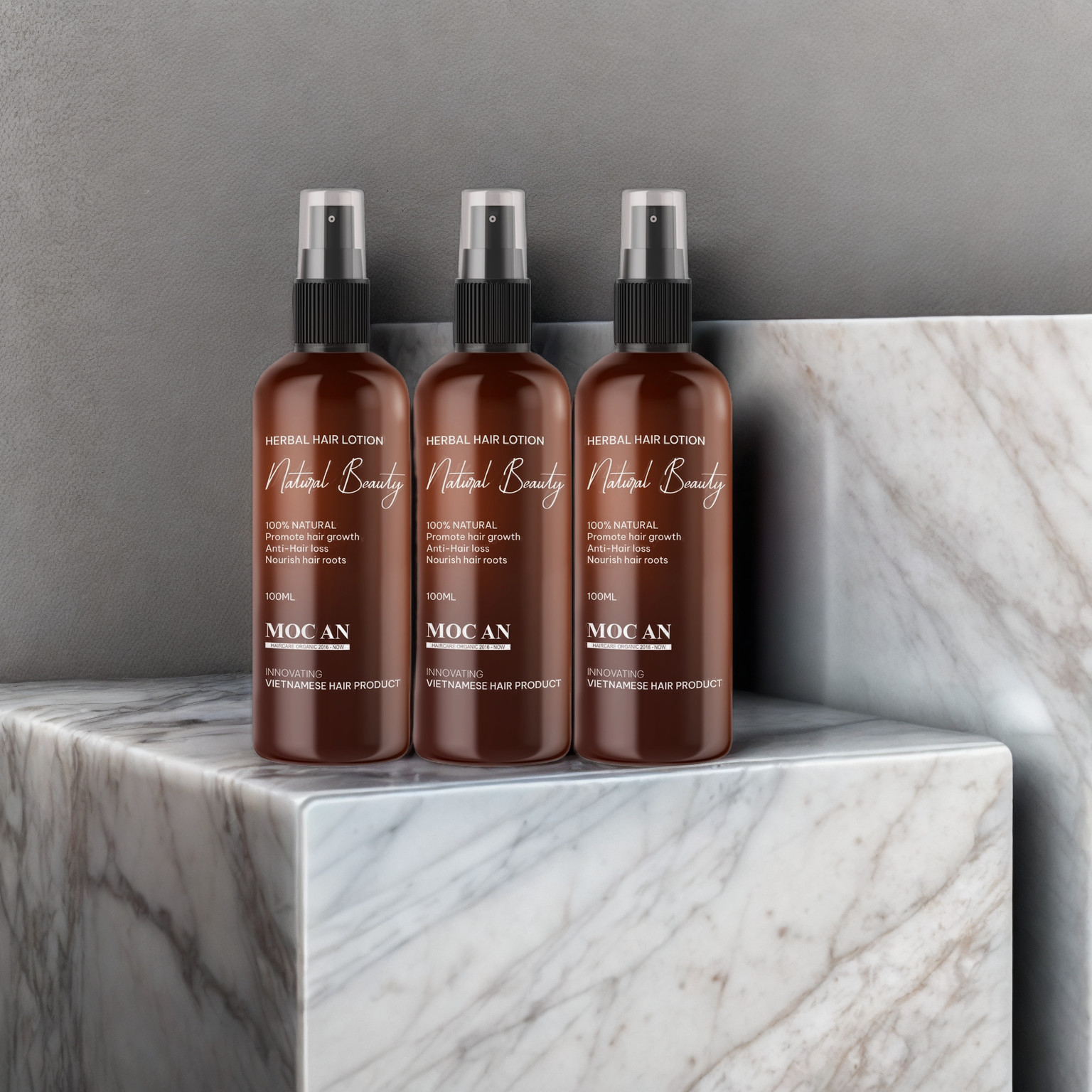 Combo 3 Chai Tinh Dầu Bưởi Xịt Tóc Natural Beauty Mộc Ân Haircare