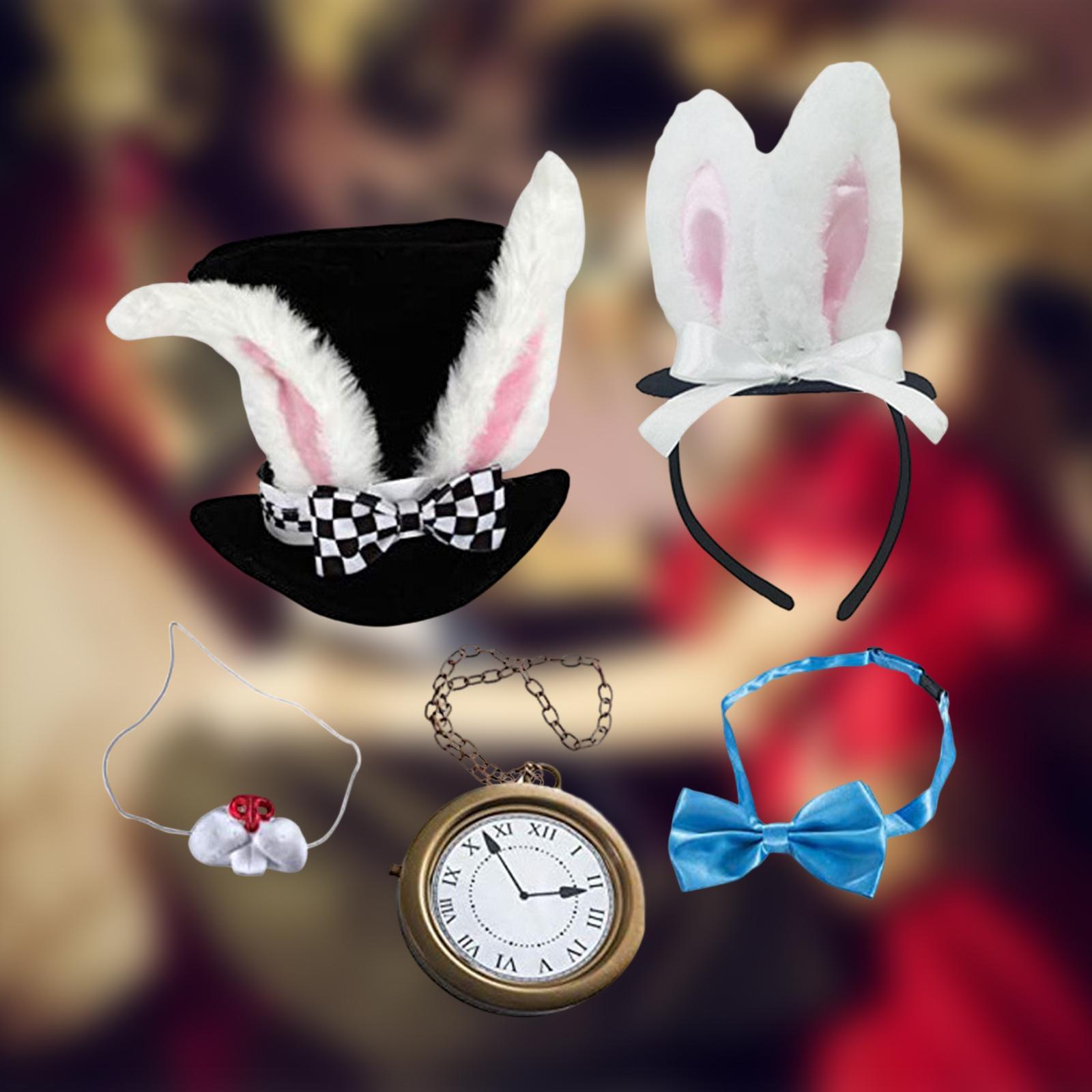White Rabbit Costume Pocket Watch Bunny Costume for Men Halloween
