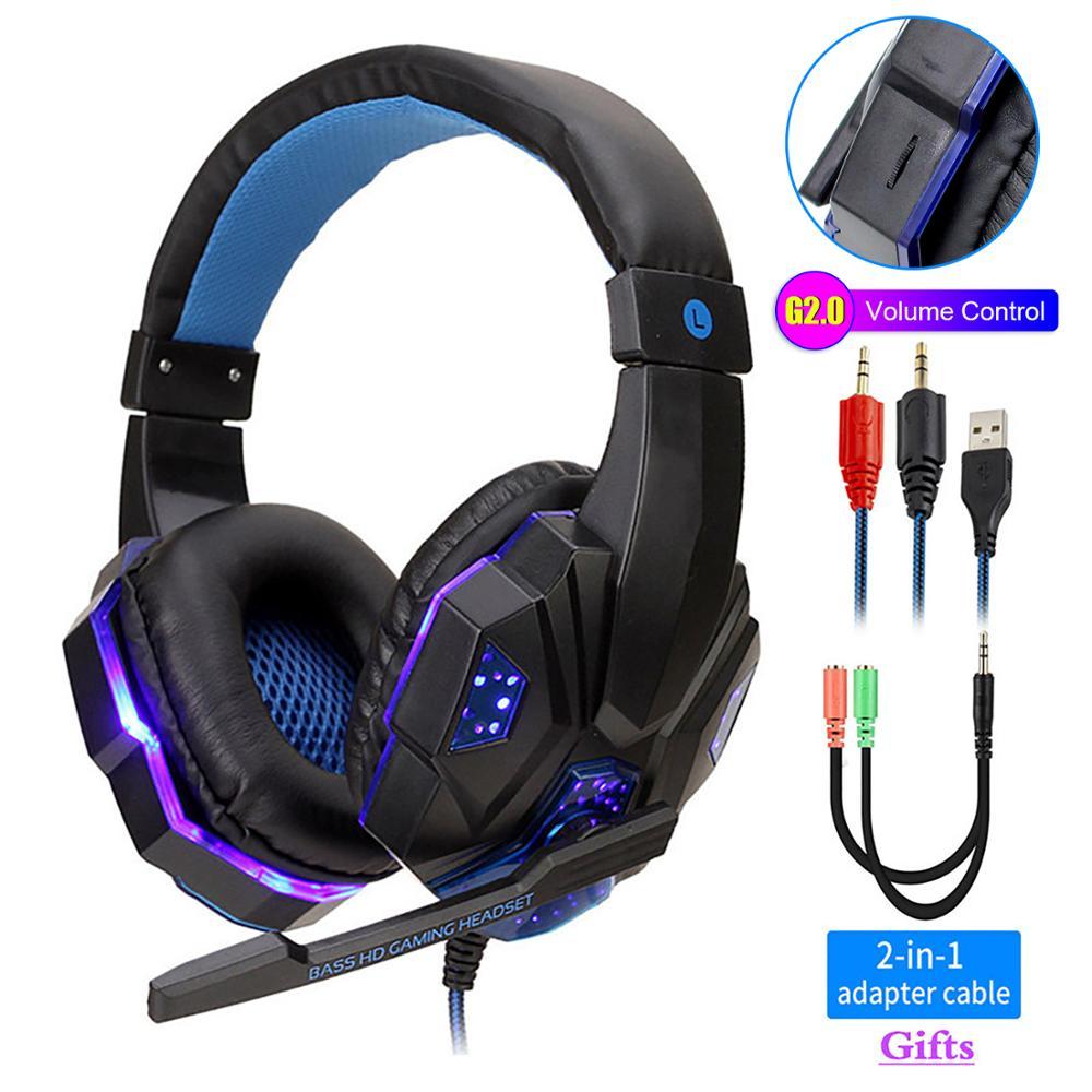 Chuyên Nghiệp Led Có Dây Game Thủ Tai Nghe Có Micro Cho PS4 PS5 Xbox Một Máy Tính Bass Stereo Máy Tính Chơi Game Quà Tặng