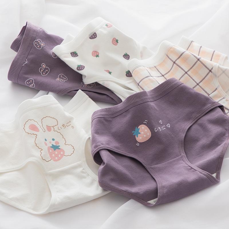 Quần Lót Nữ Cotton Hình Thỏ-Dâu Thời Trang Ngang Eo . Hàng Loại Đẹp.