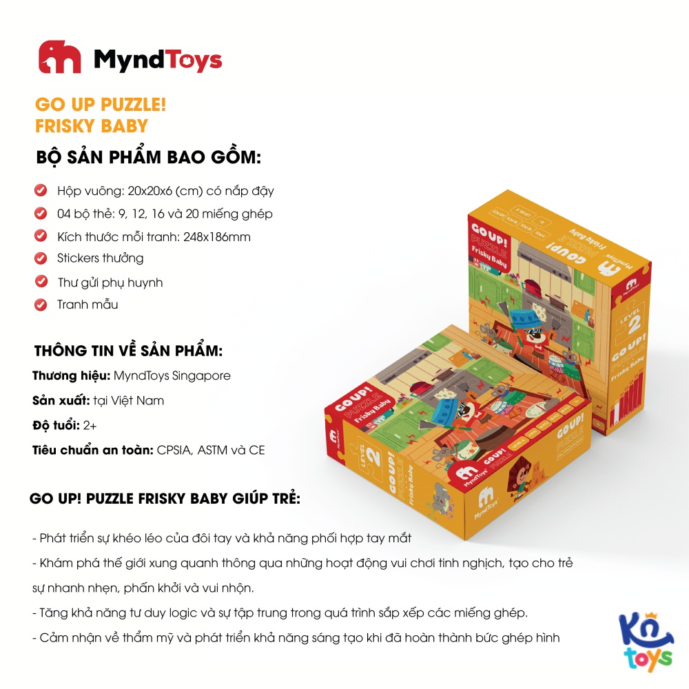 Đồ Chơi Xếp Hình MyndToys - GO UP! Puzzle – Level 2 – Frisky Baby (Cho Bé Từ 2 Tuổi)