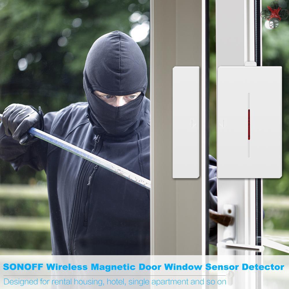 CTOY 5PCS SONOFF DW1 Sensor 433Mhz Door Window Alarm Sensor Wireless Automation Anti-Theft Alarm Compatible With RF Bridge For Smart Home Security Alarm System