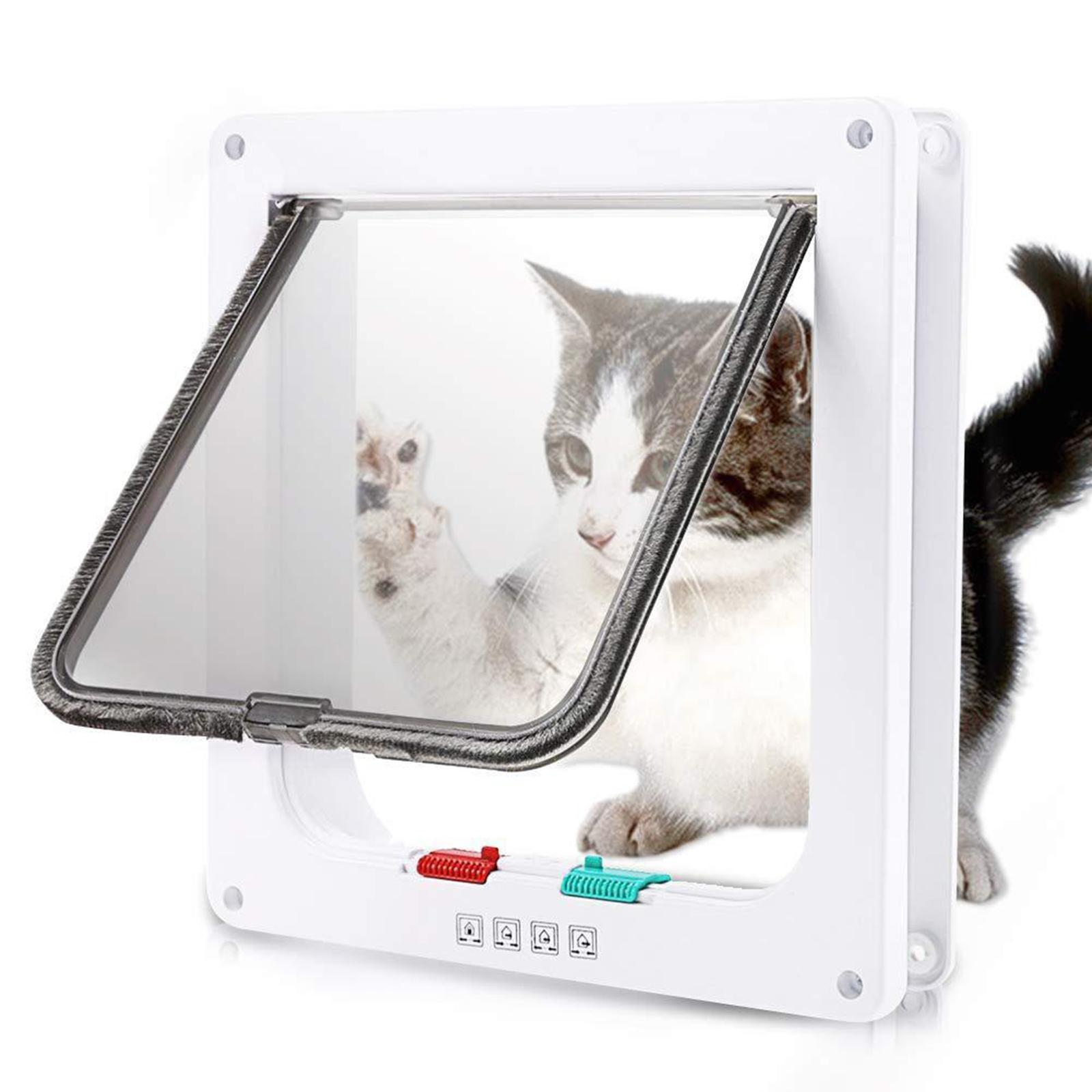 4-Way Locking Pet Door Frame Lockable Dog and Gate Cat Flap Door