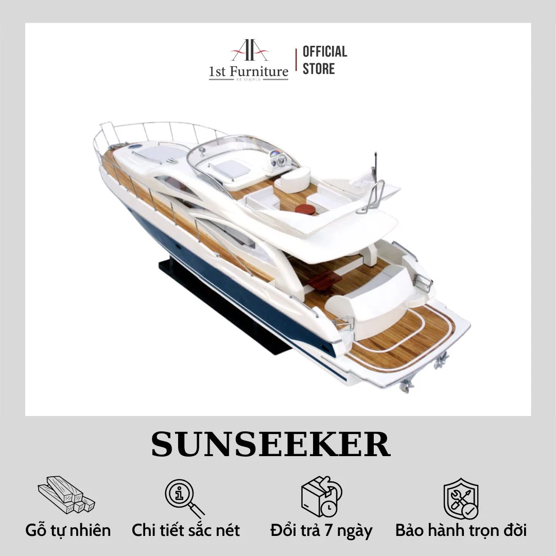 Mô hình cano SUNSEEKER cao cấp, mô hình gỗ tự nhiên, làm quà tặng sang trọng 1st FURNITURE