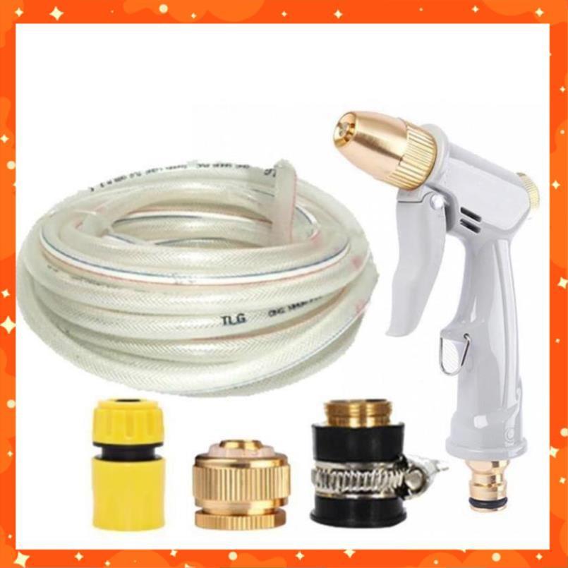 Bộ dây vòi xịt nước tưới cây rửa xe,tăng áp 3 lần, loại 7-10m 206846