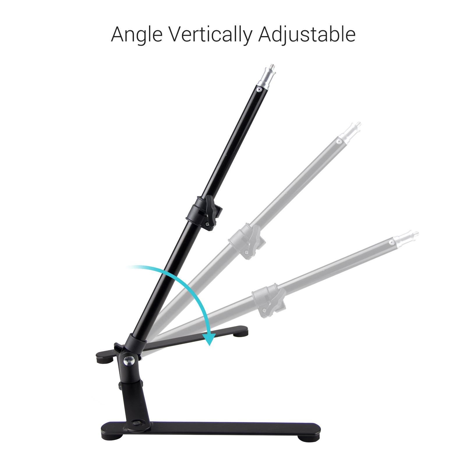 Chân đế đèn chụp ảnh mini có vít 1/4 inch 44cm / Tối đa 17 inch để trang điểm Video tự sướng quay Vlog