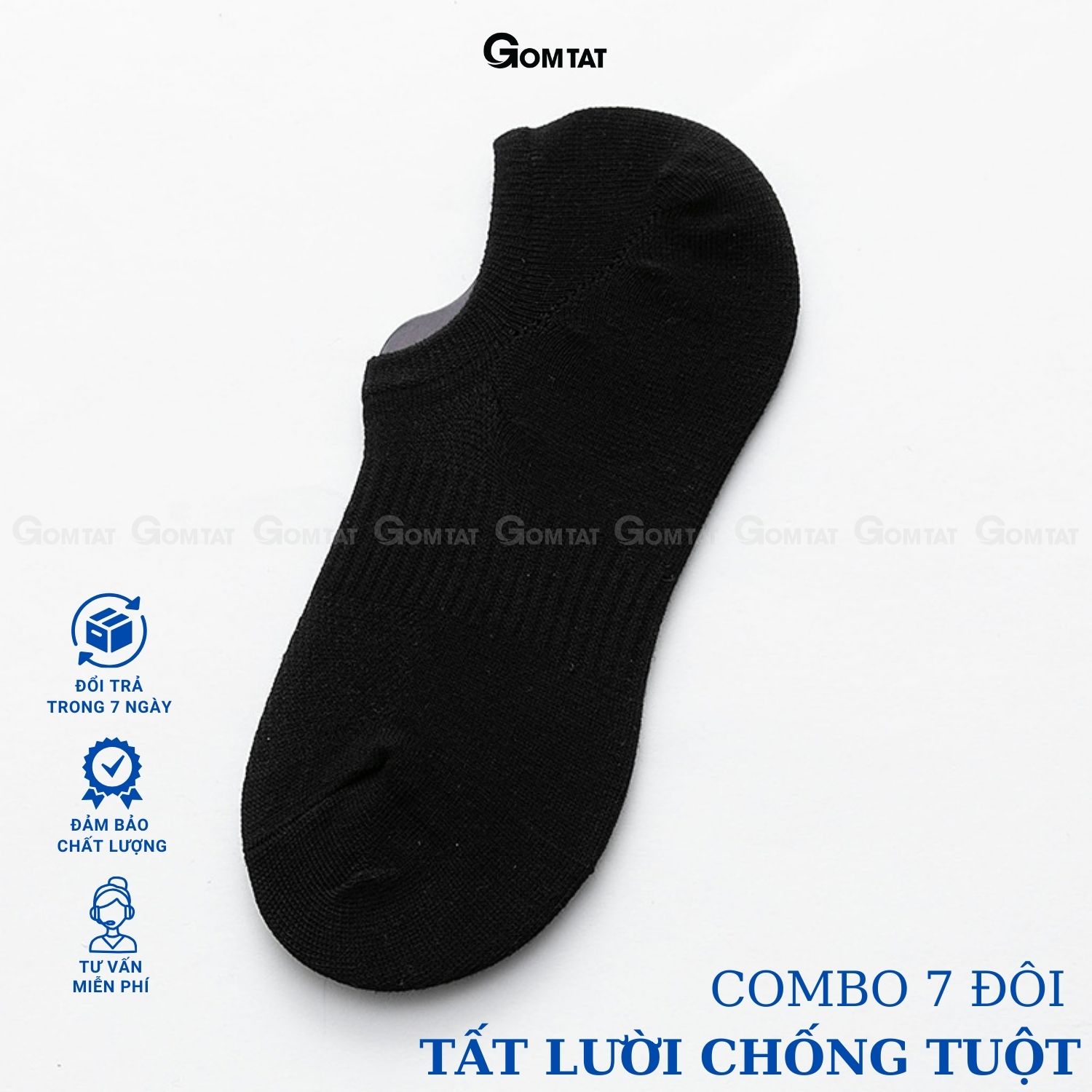 Combo 7 đôi tất nam đi giày lười, tất lười nam chất liệu cotton êm mềm mịn mát, cực êm chân - HAI-MIA-1401-CB7