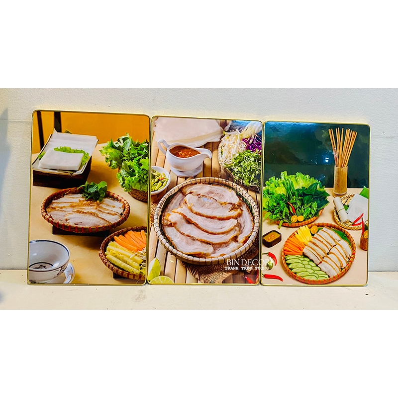 (ẢNH THẬT) Tranh treo tường trang trí quán bánh tráng cuốn thịt heo nổi tiếng kèm đinh