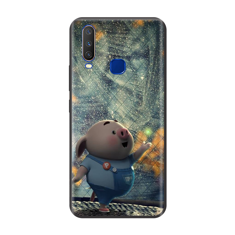 Ốp lưng TPU viền dẻo cho điện thoại VIVO Y15 Hình Heo Con Chạy Bộ