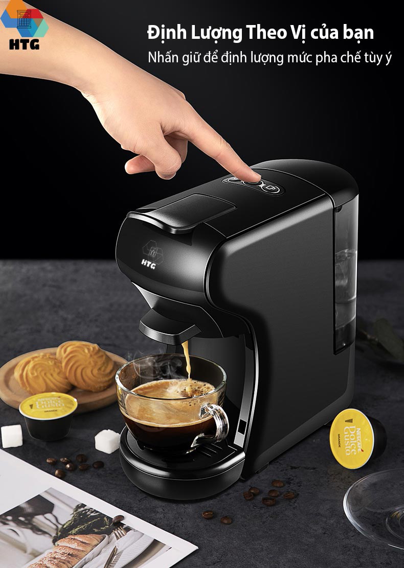 Máy pha cà phê viên nén Stelang ST504 3 trong 1, dùng được cà phê bột và Dolce Gusto, Nespresso, áp suất 19 bar hàng chính hãng