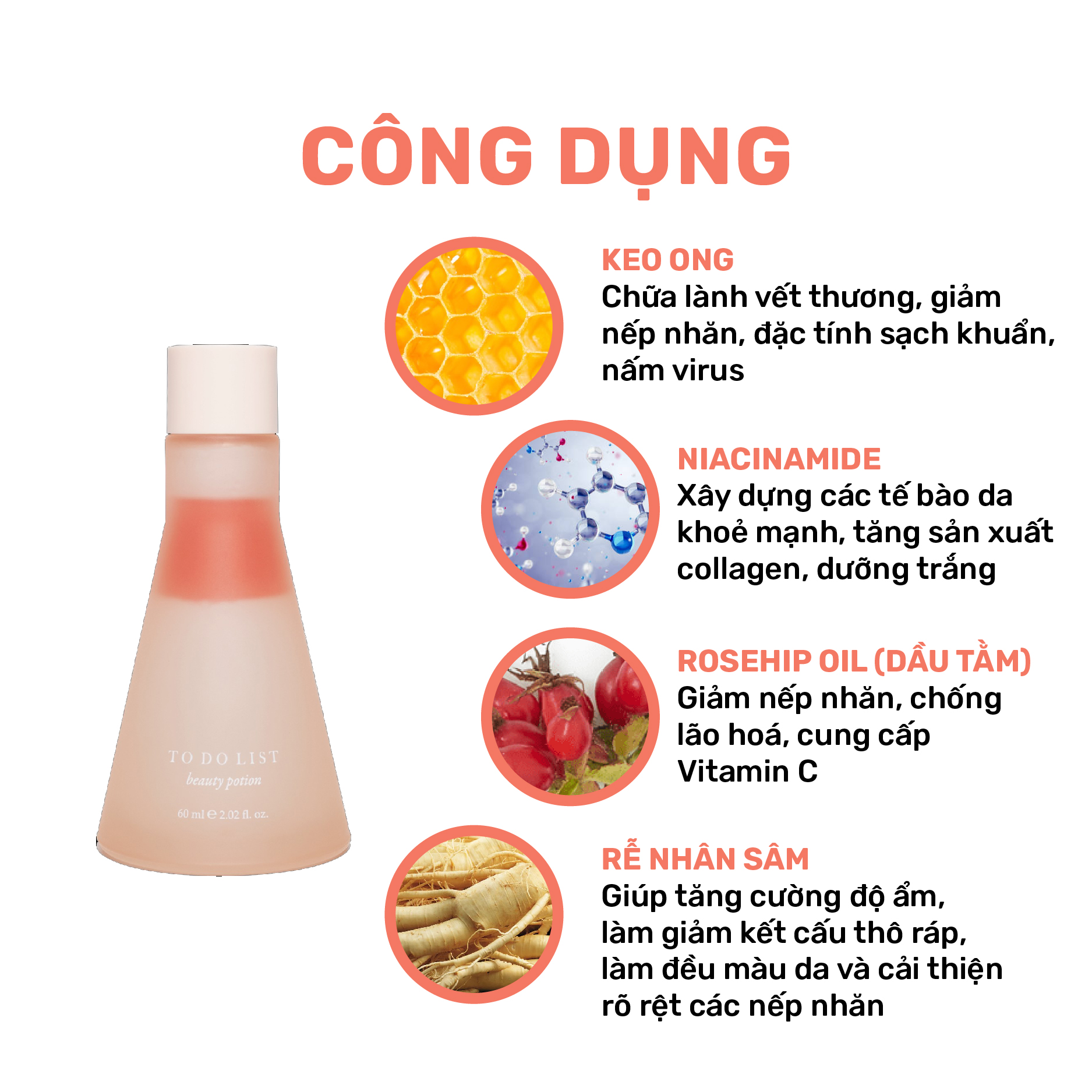 Tinh chất dưỡng da cao cấp dạng dầu To Do List Beauty Potion 60ml