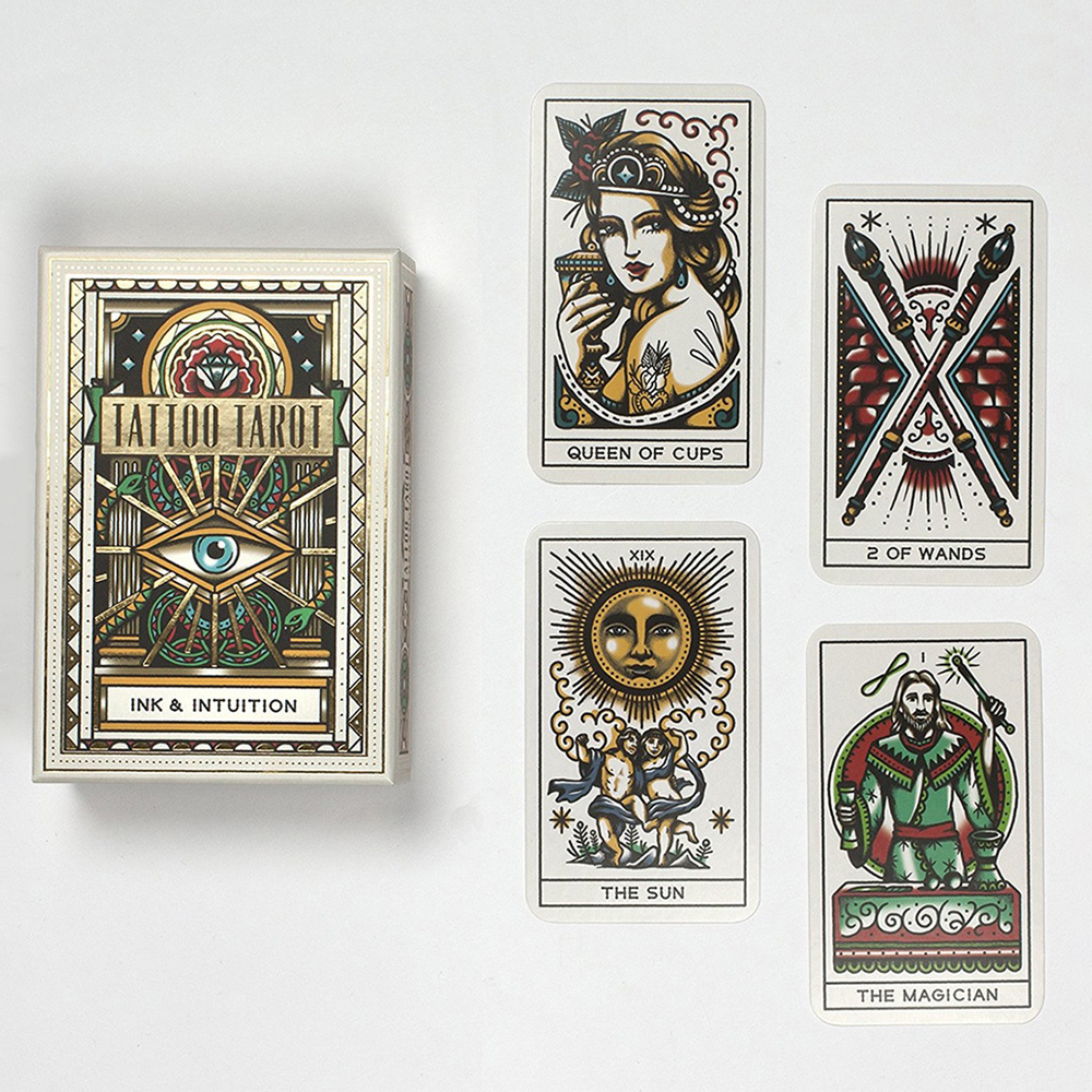 Bộ Tarot Tattoo Tarot Ink & Intuition 78 Lá Bài Tặng Đá Thanh Tẩy