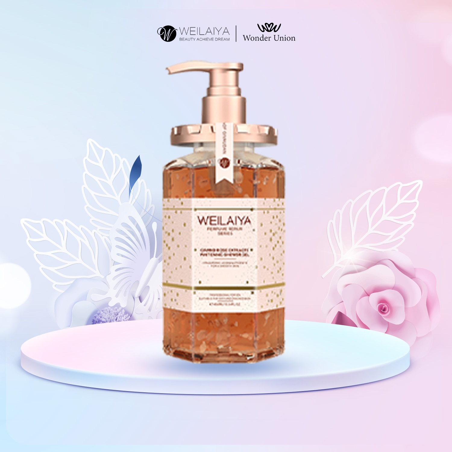 Sữa tắm trắng da cánh hoa hồng Damask Weilaiya Grand Rose Extracts Whitening Shower Gel 450ml