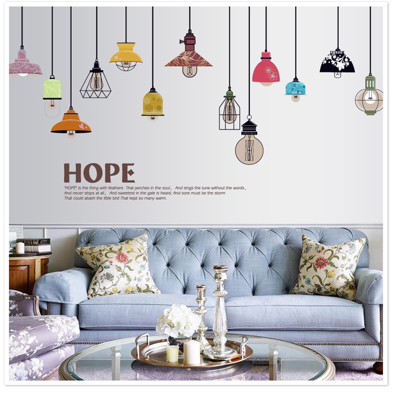 Decal dán tường Đèn treo 6 AmyShop DKN080