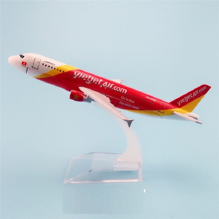 Mô hình máy bay tĩnh A320 Vietjet 16cm